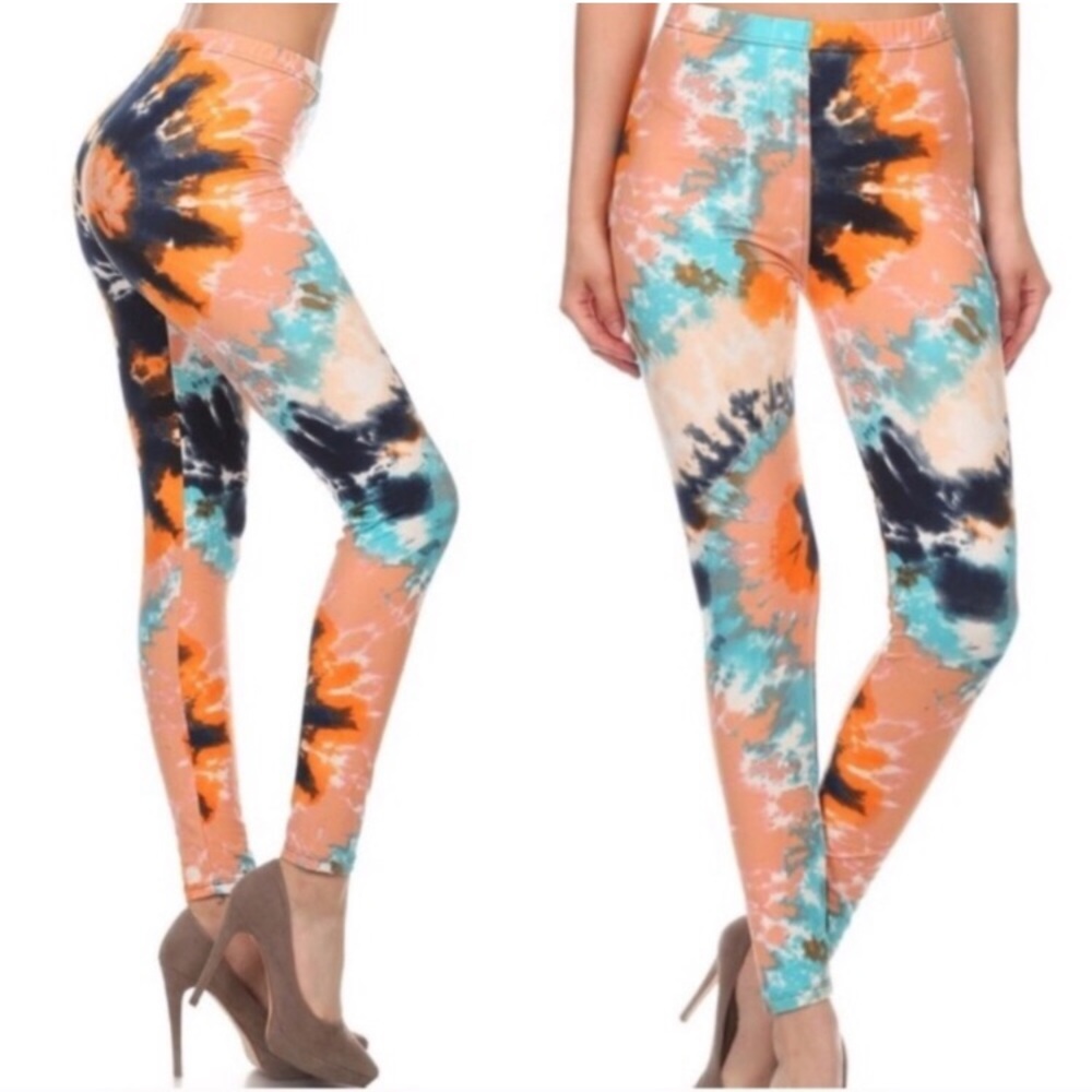 New Tie Dye Brushed Soft Peachskin Leggings